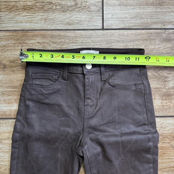L’agence High Rise Marguerite Skinny Espresso Brown Coated Size 24 Stretch Jeans - Picture 10 of 12